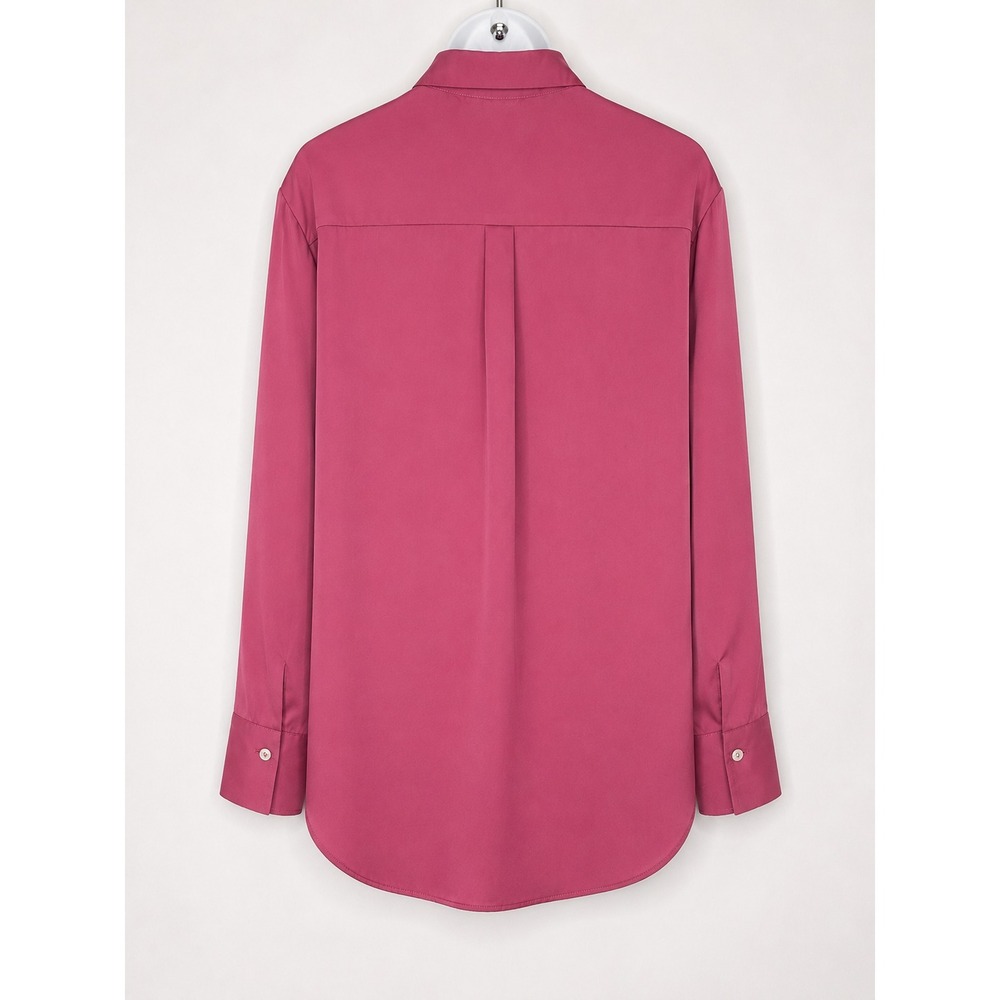 Rachel Zoe Satin‎ Blouse Womens Large Pink Button Front Minimalist Workwear - Picture 2 of 6